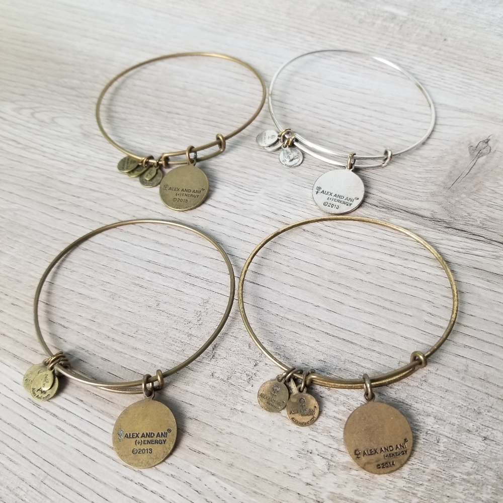 Alex And Ani M Initial Bundle Of 4 Bracelets - image 4